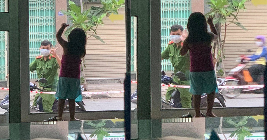 Chiến sĩ công an Đà Nẵng đi qua nhà vẫy con gái: Muốn ôm con một cái mà khó quá