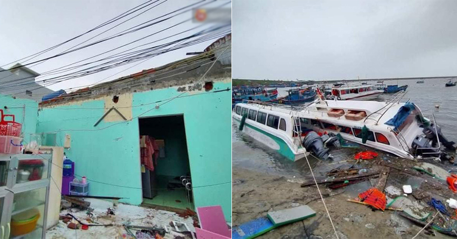 Những hình ảnh đầu tiên tại đảo Lý Sơn khi bão số 9 đi qua: Mọi thứ đều tan hoang, người dân thất thần bên đống đổ nát
