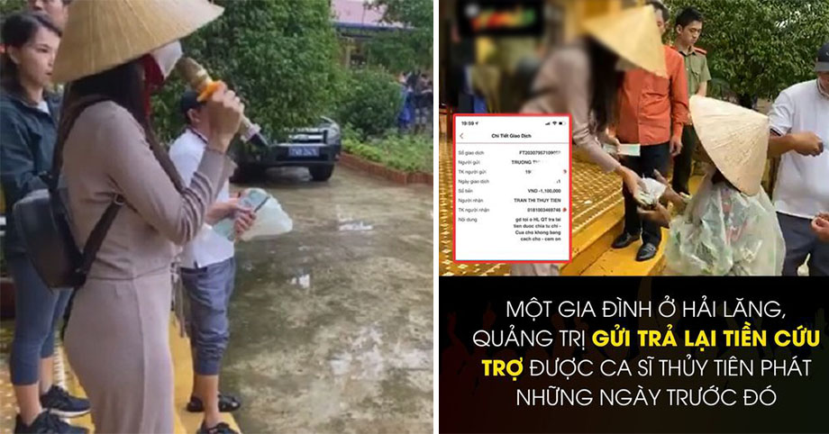 Người dân Quảng Trị gửi trả lại tiền cứu trợ được ca sỹ Thủy Tiên phát trước đó: Của cho không bằng cách cho