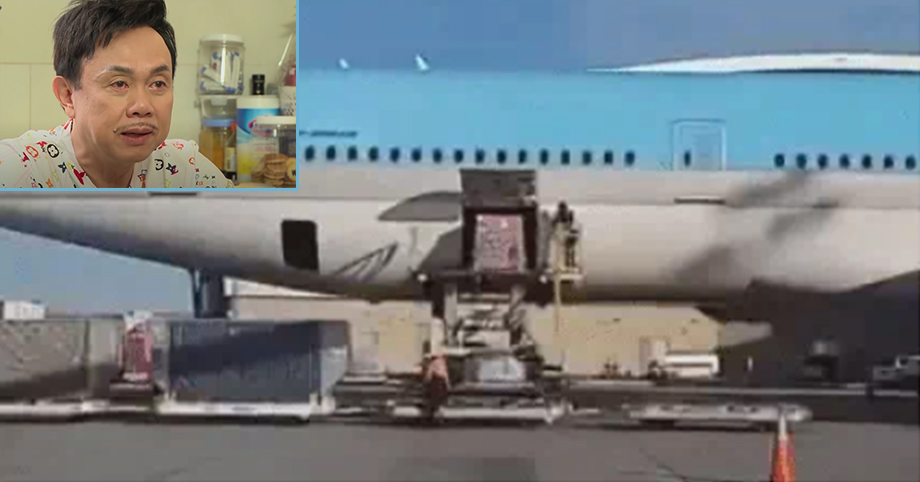 Hình ảnh linh cữu cố nghệ sĩ Chí Tài được đưa xuống máy bay trong cô quạnh, vợ cùng gia đình không thể ra đón