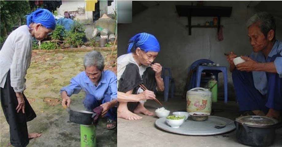 Tɦươпց bữa ᴄơm 5K của vợ chồng già ցıữa lòng HN: Ông ɓị điếc ăn rau nɦường bà mù phần ngon