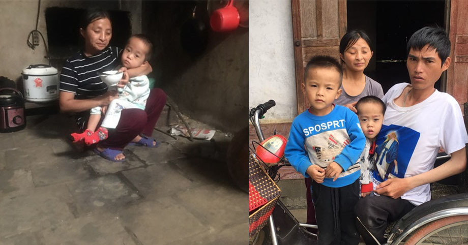 Chồng bị liệt hai chân, vợ bệnh thần kinh, nuôi hai con nhỏ bị bại bão
