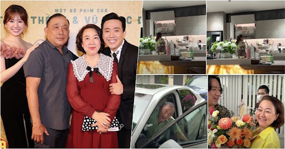 Trấn Thành mua xế hộp tặng sinh nhật ba mẹ, Hari Won ra dáng con dâu đảm ngày đoàn tụ