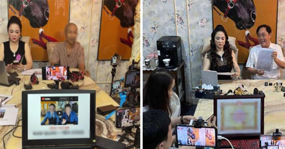 Công an làm việc với ê kíp giúp sức bà Nguyễn Phương Hằng trong các buổi livestream