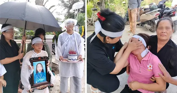 Mẹ bị 𝚗𝚑â𝚗 𝚝ì𝚗𝚑 U60 𝚟𝚞𝚗𝚐 𝚝𝚊𝚢 𝚝𝚒ễ𝚗 ra đi, xót xa 2 con thơ ôm di ảnh khóc cạn nước mắt tiễn đưa